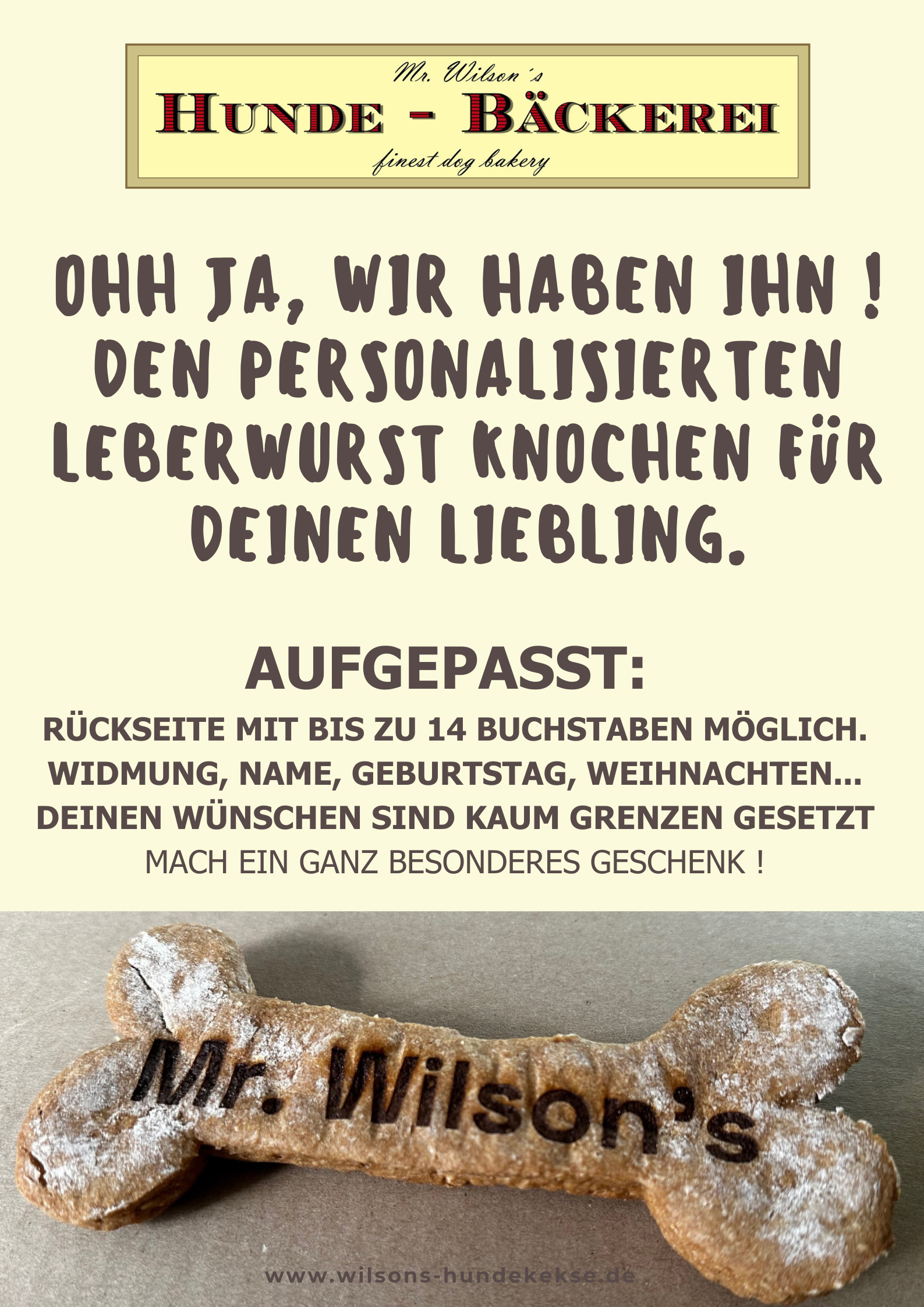 Leberwurst Knochen Personalisiert